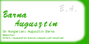 barna augusztin business card